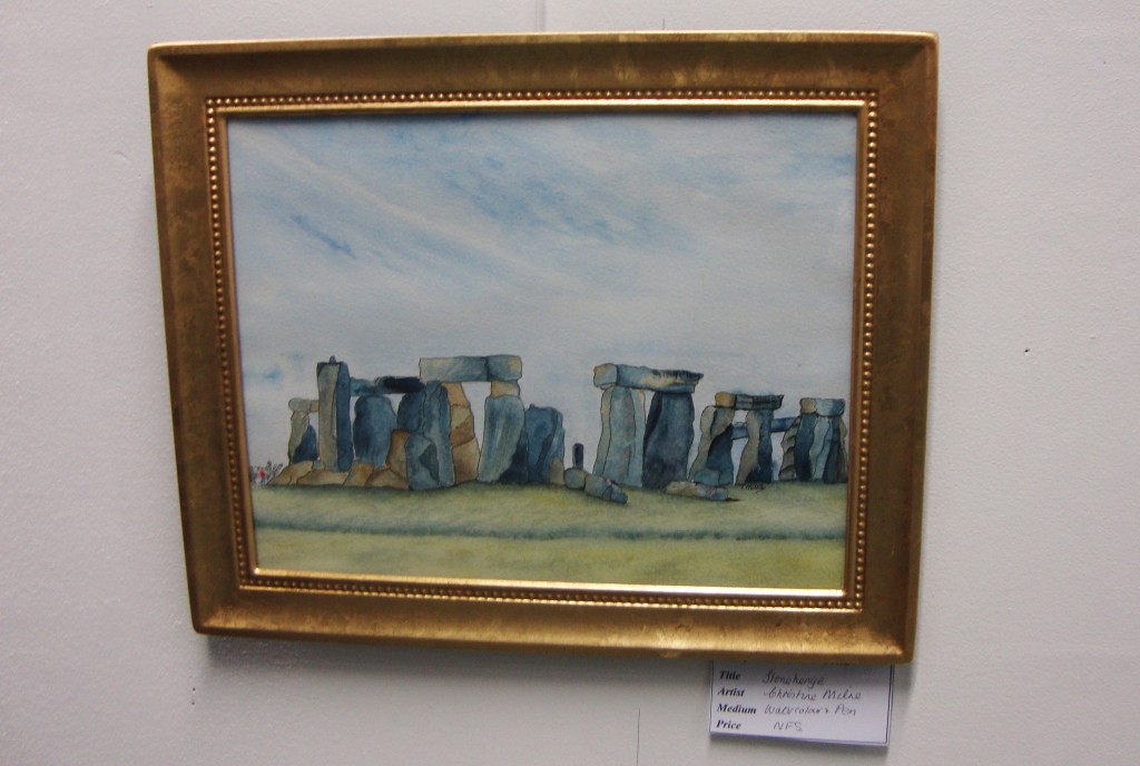 Stonehenge. Watercolour & pen. Christine Milne